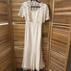 Watters and Watters Silk Dress and Crochet Blouse size 2